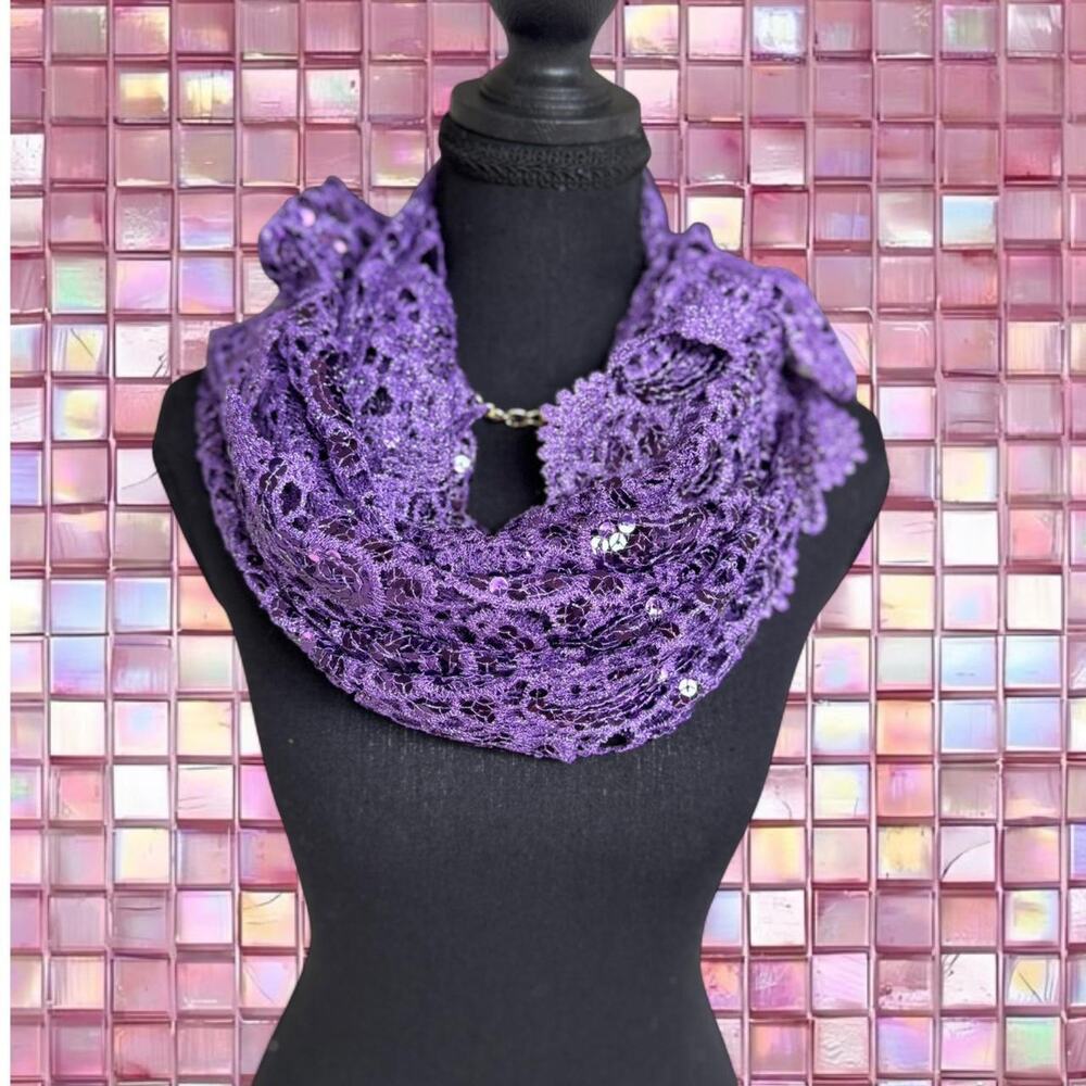 Vintage purple sequin lace